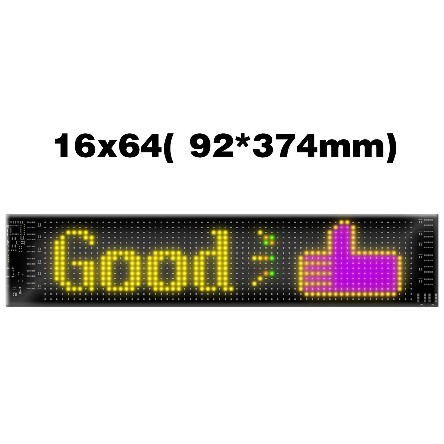 Flexible waterproof LED display sign with Bluetooth APP control. Create scrolling text, animations, and RGB effects for cars, shops, and events.