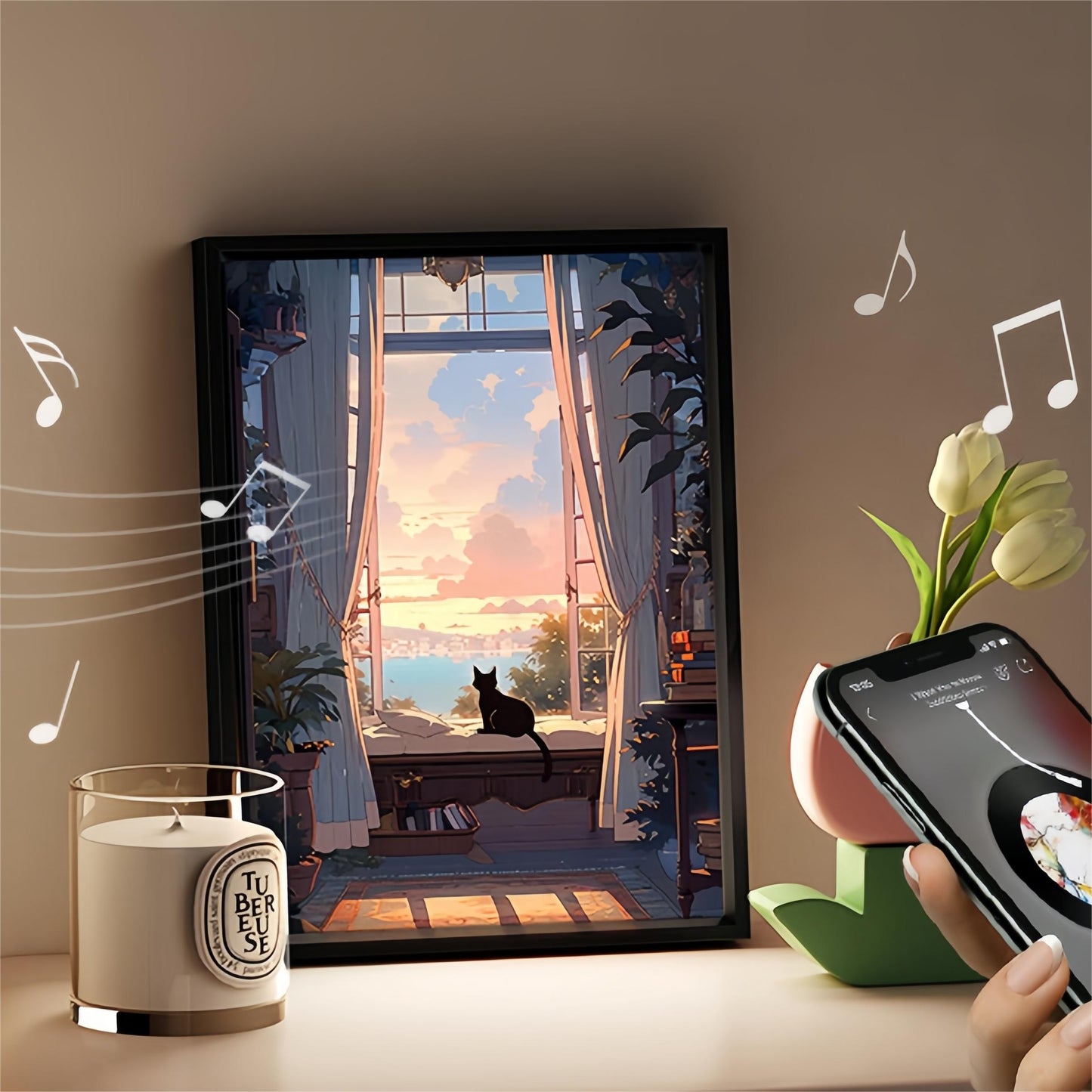 Light Art with Built-in Bluetooth Speaker - Serene Illumination for Your Space