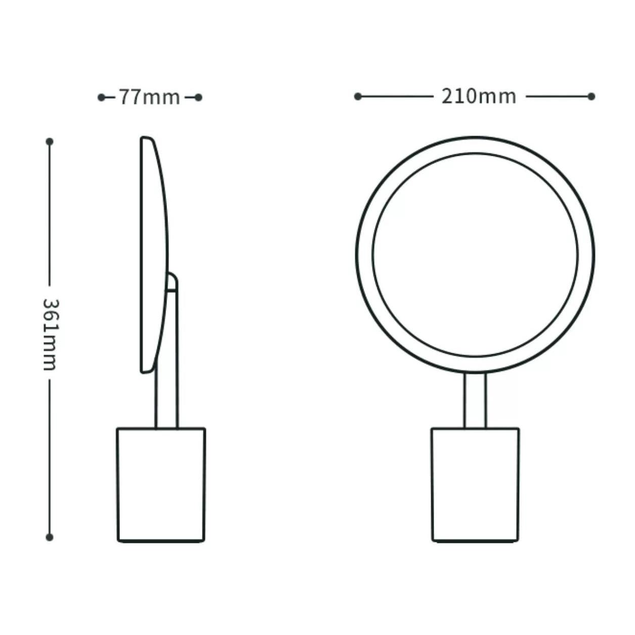 Charging Desk Makeup Mirror with Pen Holder - Daylight Illumination, Space-Saving Design