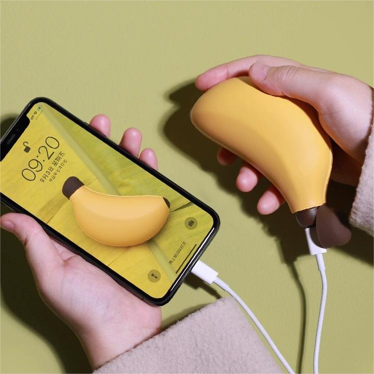 Banana USB Heated Hand Warmer and Power Bank - Dual-Purpose Portable Warmth Companion