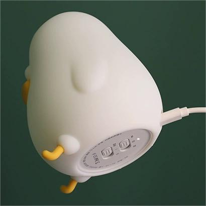 Chubby Chicken Silicone Pat Control Night Light - Eye-Caring Bedside Lamp for Relaxing Sleep