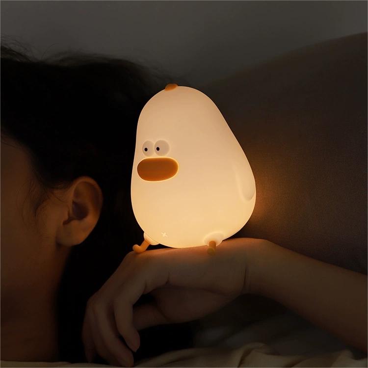 Chubby Chicken Silicone Pat Control Night Light - Eye-Caring Bedside Lamp for Relaxing Sleep