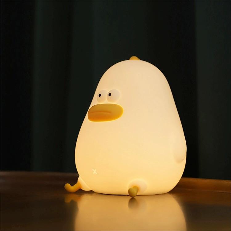 Chubby Chicken Silicone Pat Control Night Light - Eye-Caring Bedside Lamp for Relaxing Sleep