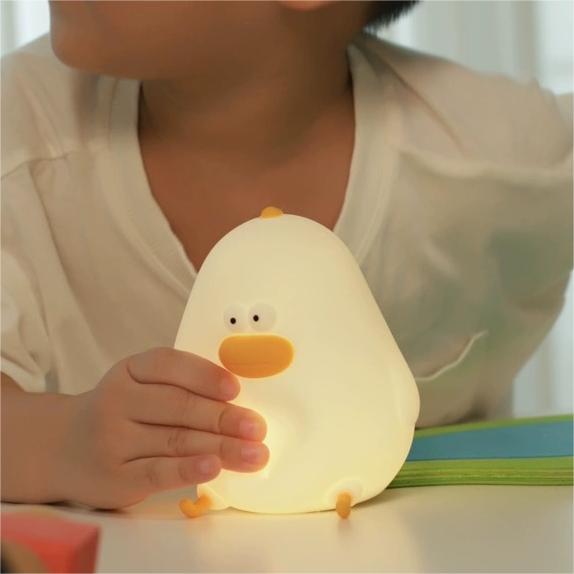 Chubby Chicken Silicone Pat Control Night Light - Eye-Caring Bedside Lamp for Relaxing Sleep