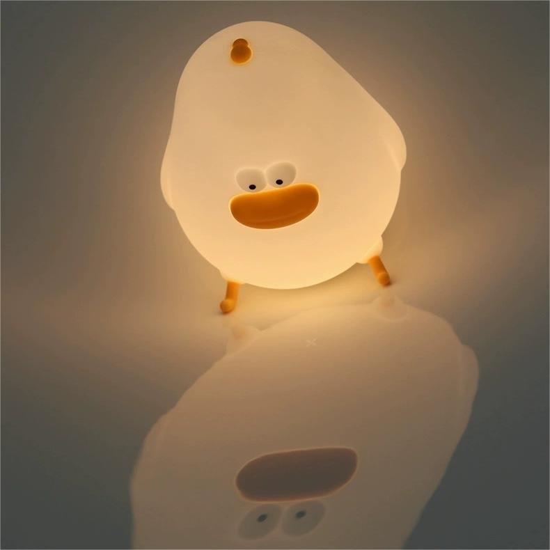 Chubby Chicken Silicone Pat Control Night Light - Eye-Caring Bedside Lamp for Relaxing Sleep