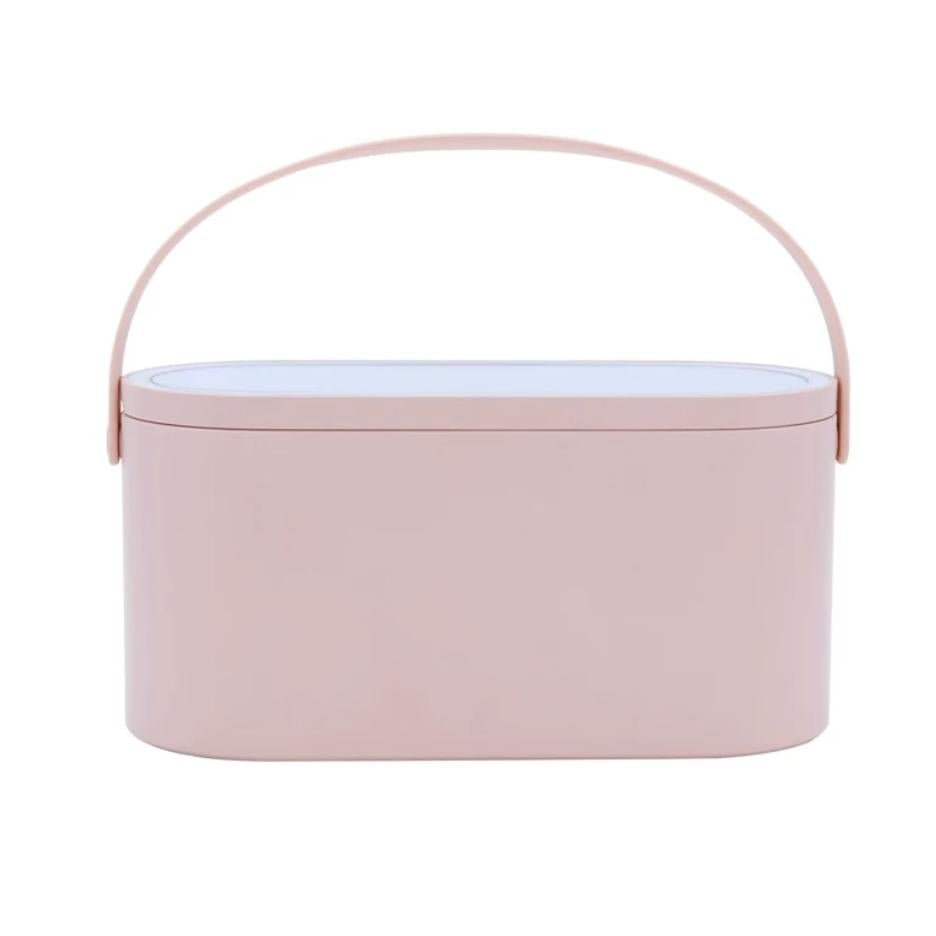 LED Makeup Mirror with Portable Cosmetic Case - Travel-Friendly Daylight Vanity Mirror