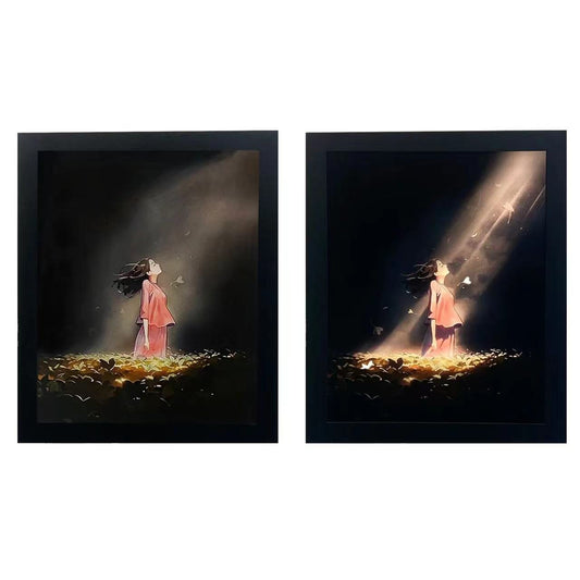 Hope LED Light Painting - Embrace Warm Glow in Solid Wood.