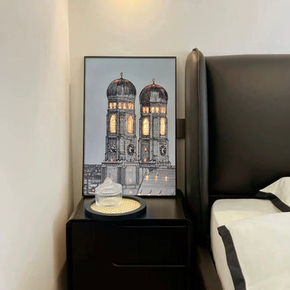 Timeless Elegance Vintage Clock Tower LED Light Painting - Experience Nostalgic Beauty.