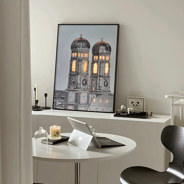 Timeless Elegance Vintage Clock Tower LED Light Painting - Experience Nostalgic Beauty.
