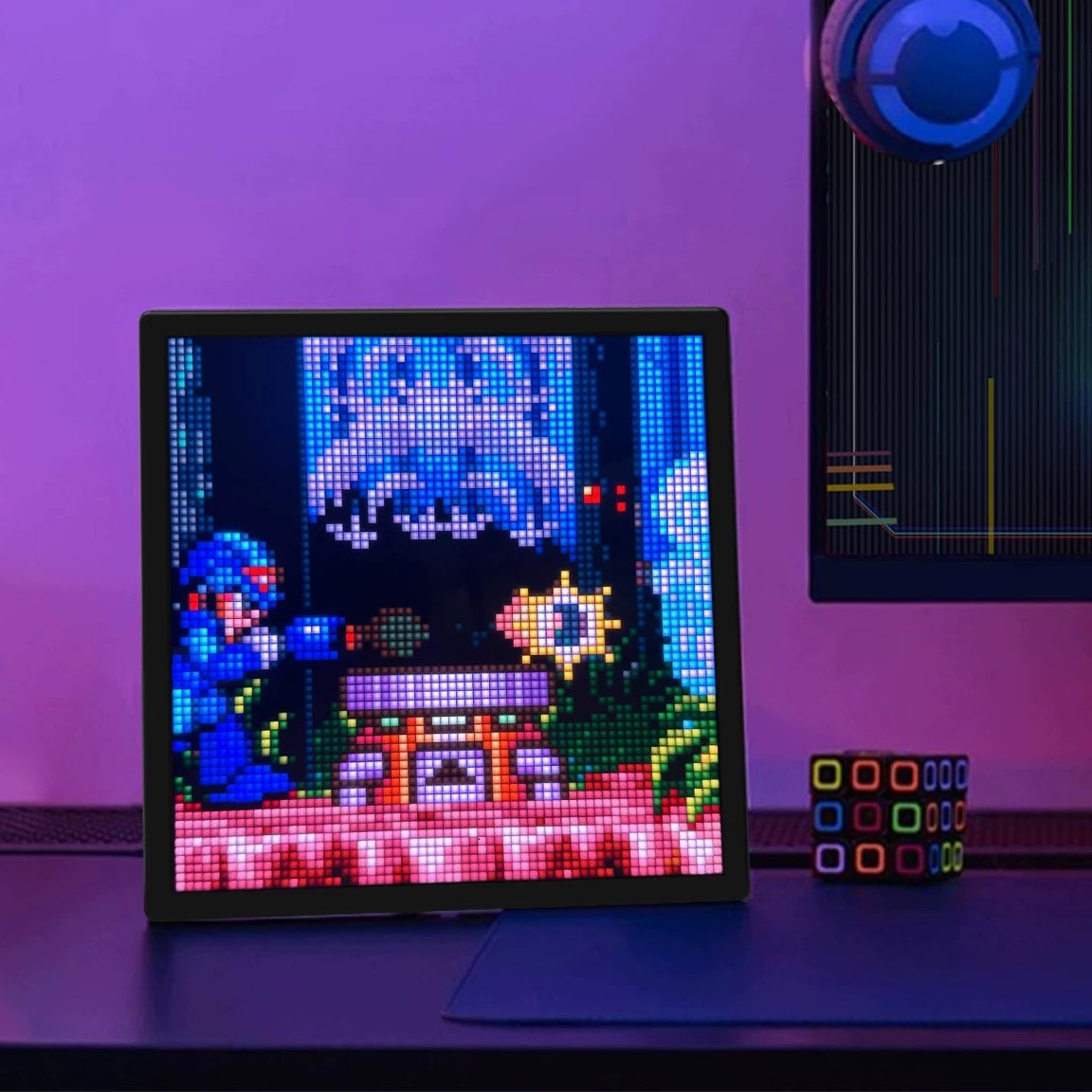 LED Pixel Display Frame – Bluetooth App-Controlled Pixel Art Light with DIY Animation, Clock & Creative Features