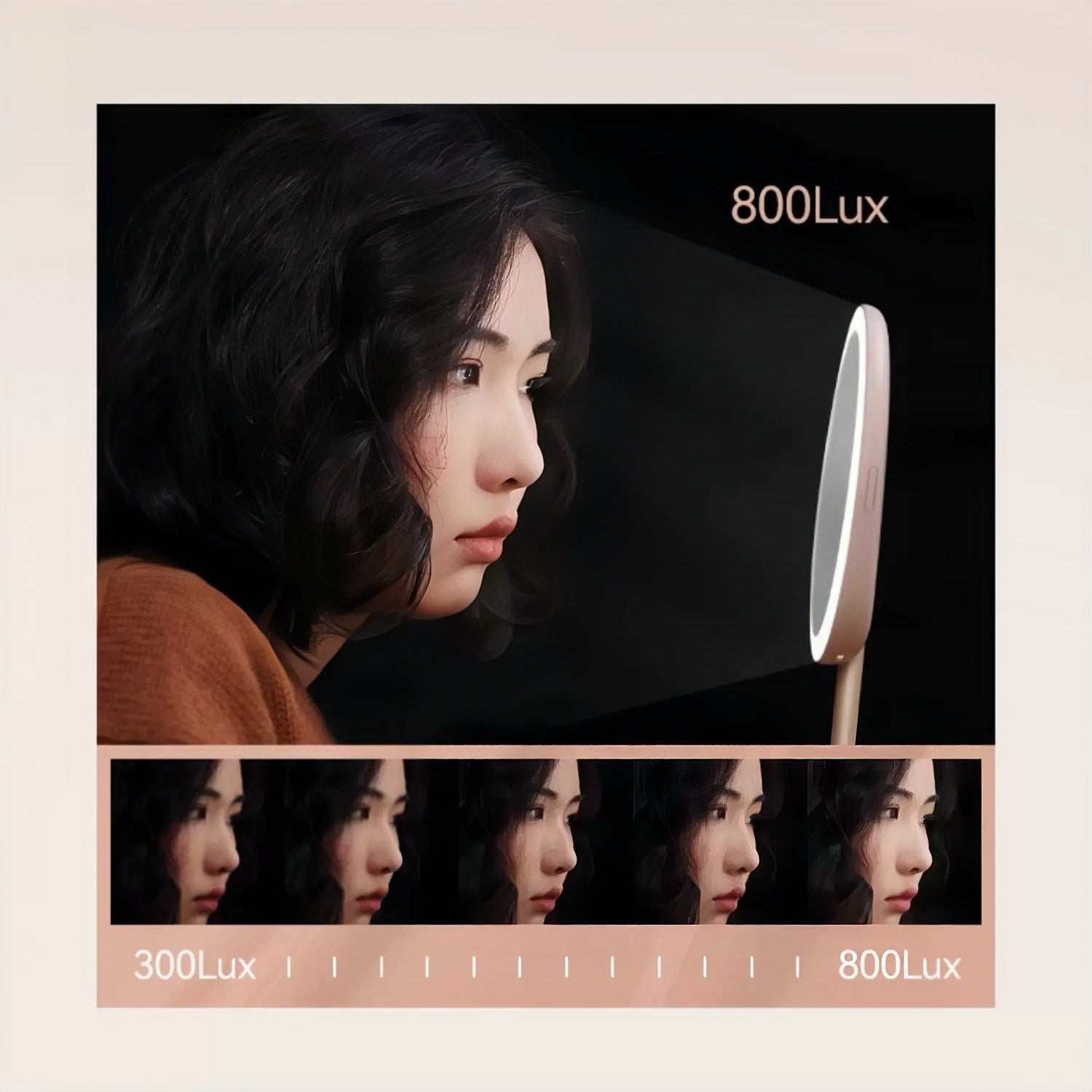 Upgrade your routine with the Foldable LED Vanity Mirror – portable, rechargeable, daylight 97% CRI lighting, stepless dimming & travel lock design.