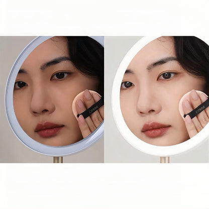 Upgrade your routine with the Foldable LED Vanity Mirror – portable, rechargeable, daylight 97% CRI lighting, stepless dimming & travel lock design.
