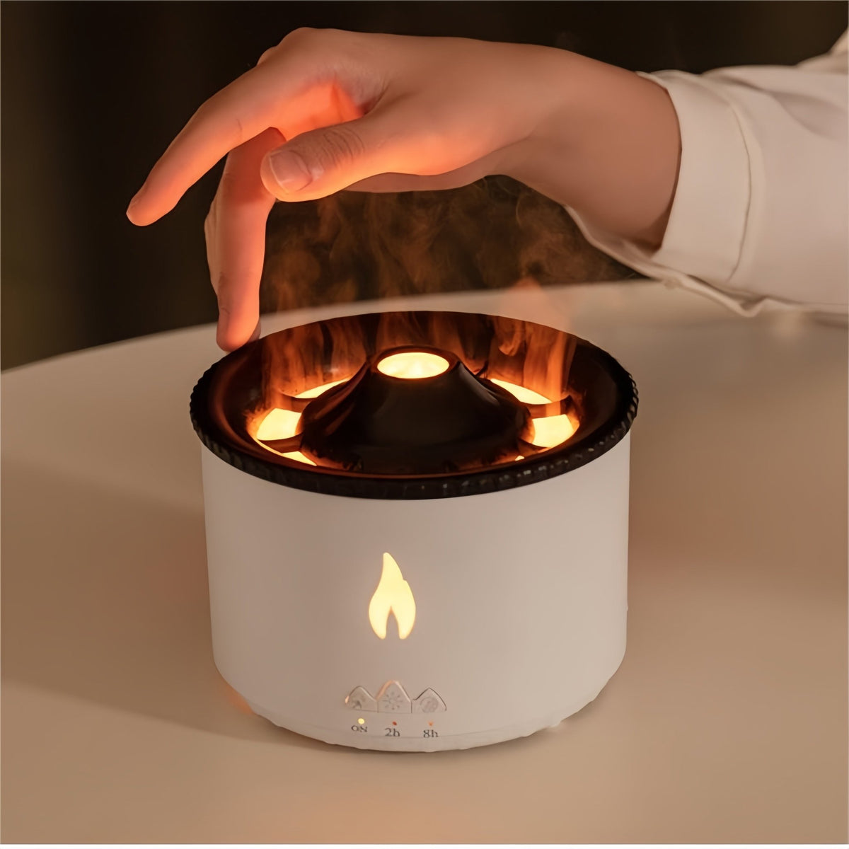 Volcano Humidifier with Dual-Color Ambiance and Aromatherapy - Your Gateway to Tranquility