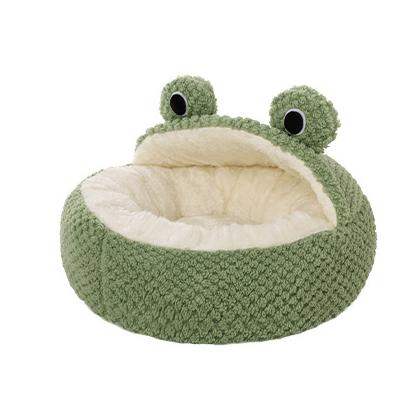 Cozy Green Frog Series Pet Bed - Winter Warmth for Cats and Dogs