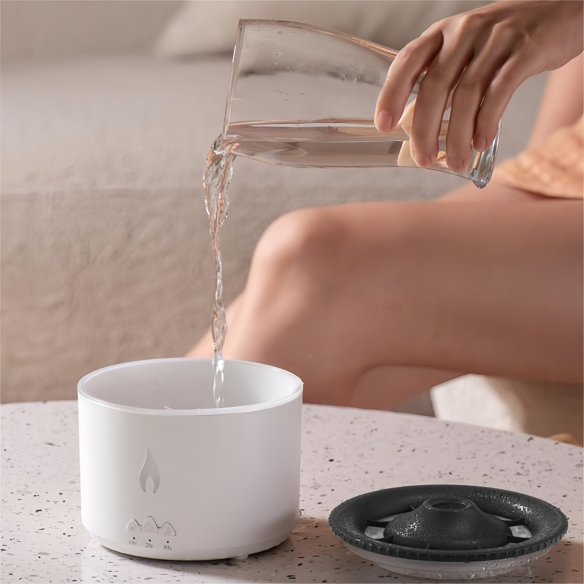 Volcano Humidifier with Dual-Color Ambiance and Aromatherapy - Your Gateway to Tranquility