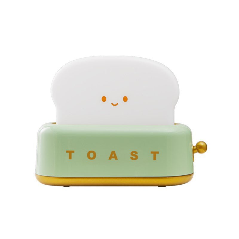 Bread Toaster Night Light with USB Charging - Creative Dimmable LED Bedside Lamp