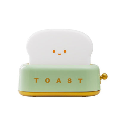 Bread Toaster Night Light with USB Charging - Creative Dimmable LED Bedside Lamp