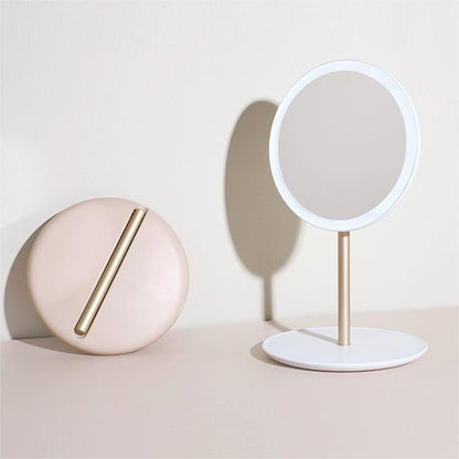 Foldable LED Vanity Mirror - Portable, Rechargeable, Travel-Friendly Makeup Mirror with Daylight Illumination