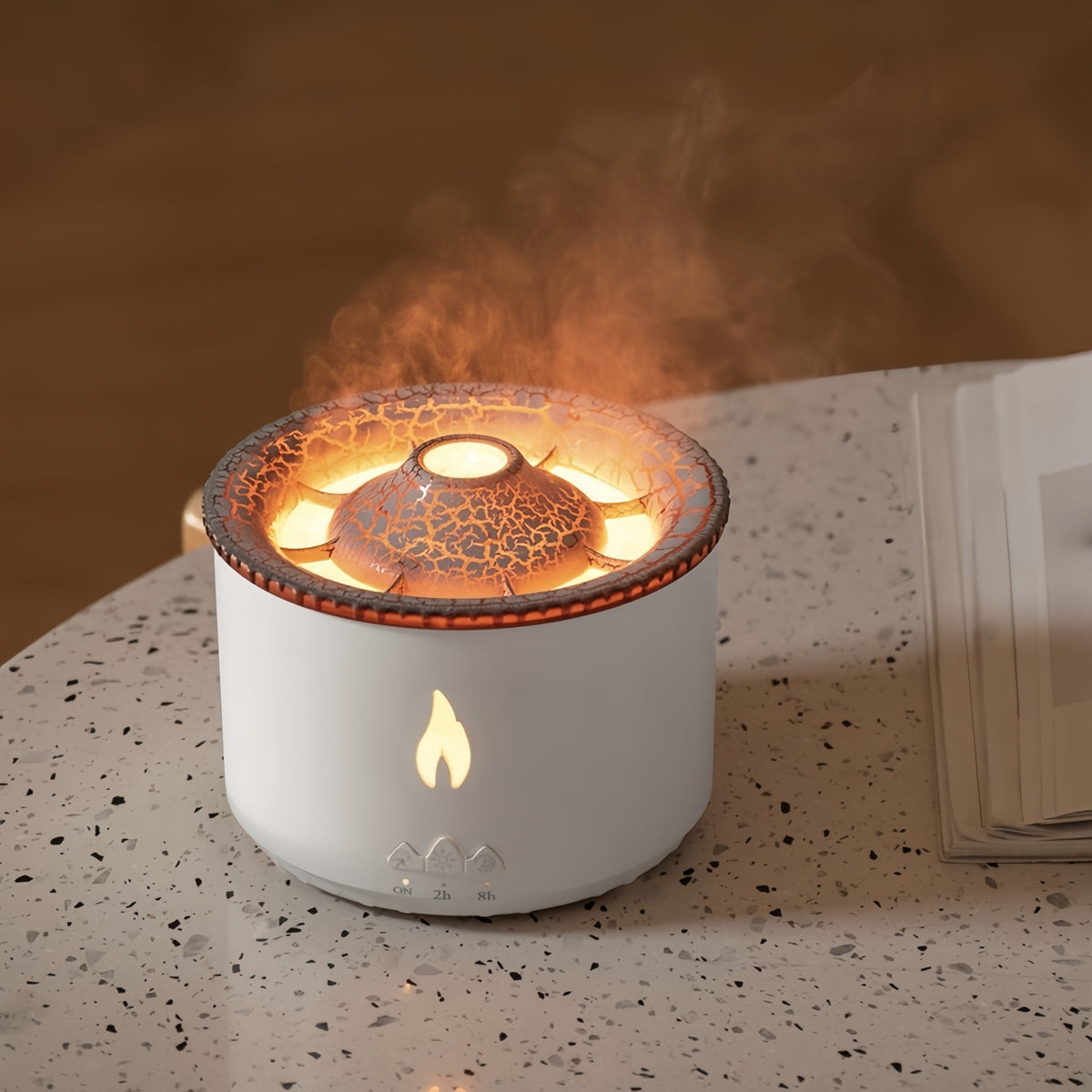 Volcano Humidifier with Dual-Color Ambiance and Aromatherapy - Your Gateway to Tranquility