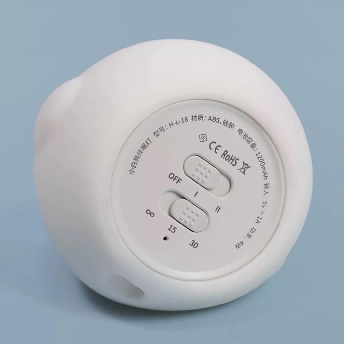 Rechargeable bear silicone lamp with USB charging, long-lasting warm white LED night light