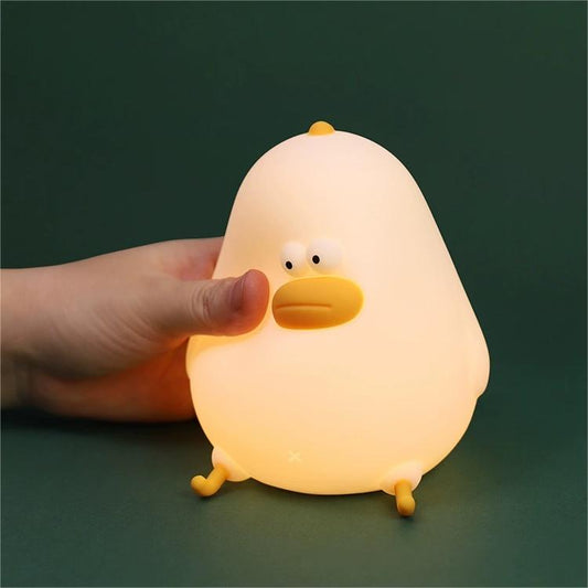 Chubby Chicken Silicone Pat Control Night Light - Eye-Caring Bedside Lamp for Relaxing Sleep