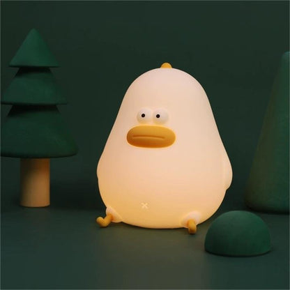 Chubby Chicken Silicone Pat Control Night Light - Eye-Caring Bedside Lamp for Relaxing Sleep