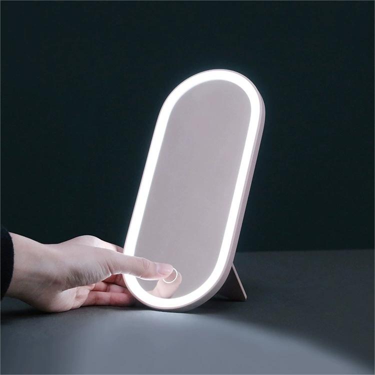 LED Makeup Mirror with Portable Cosmetic Case - Travel-Friendly Daylight Vanity Mirror