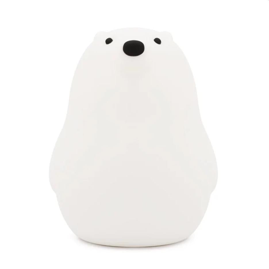 Adorable bear silicone night lamp with soft warm glow, touch control, rechargeable LED light for kids bedroom